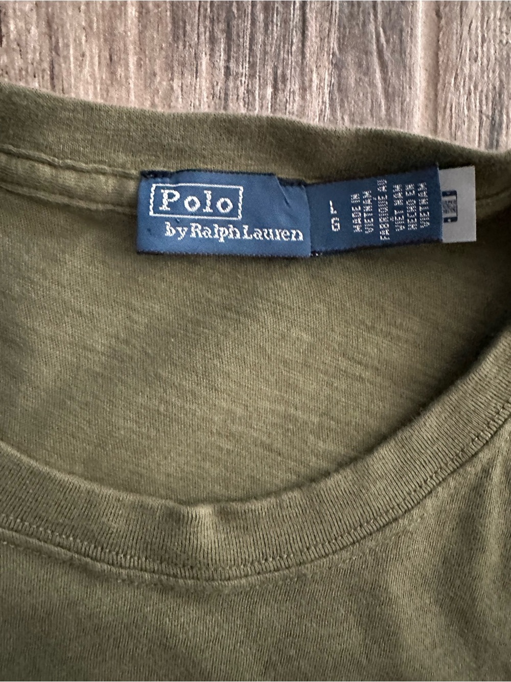 Polo by Ralph Lauren Olive Green Polo Bear Tee with Lavender Detail - Picture 4 of 6